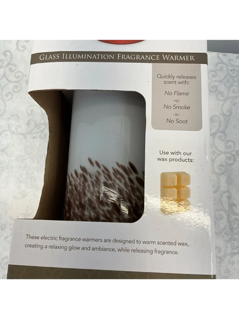 Glass Illumination Fragrance Warmer‎ Tiger Shell Design By Candle Warmers